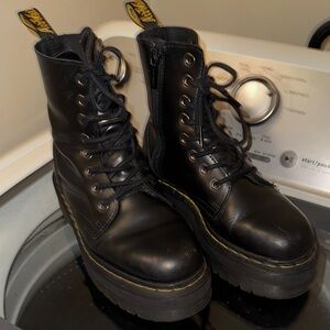 Dr. Martens Black Combat Boots with Air-Cushioned Soles